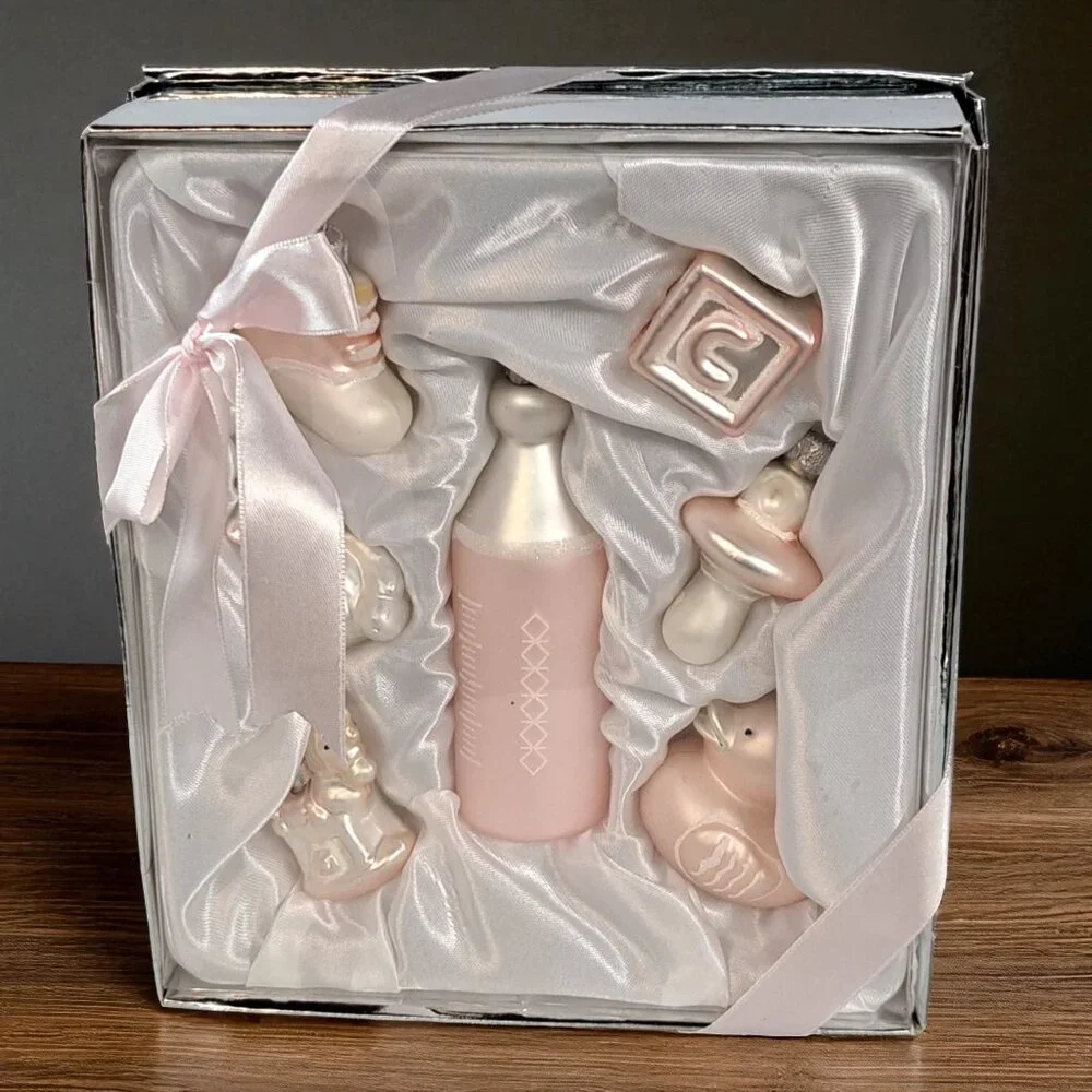Set of 7 Target Holiday Ornament Gift Set New Baby Pink Color New in Box